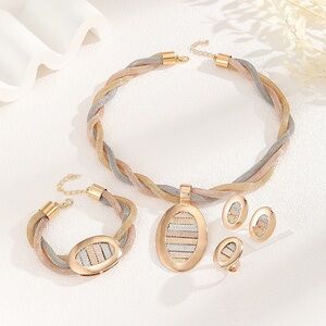 Elegant Gold and Silver Necklace Set